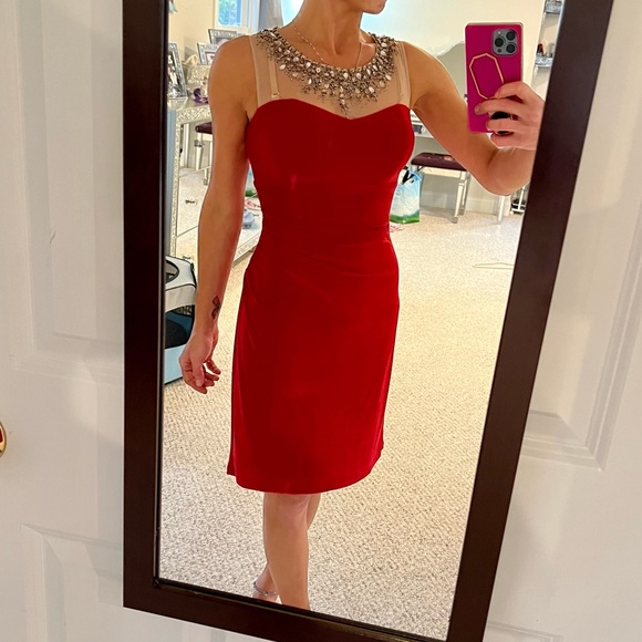 Joanna Chen New York mid length gown with embellished collar - Picture 3 of 14